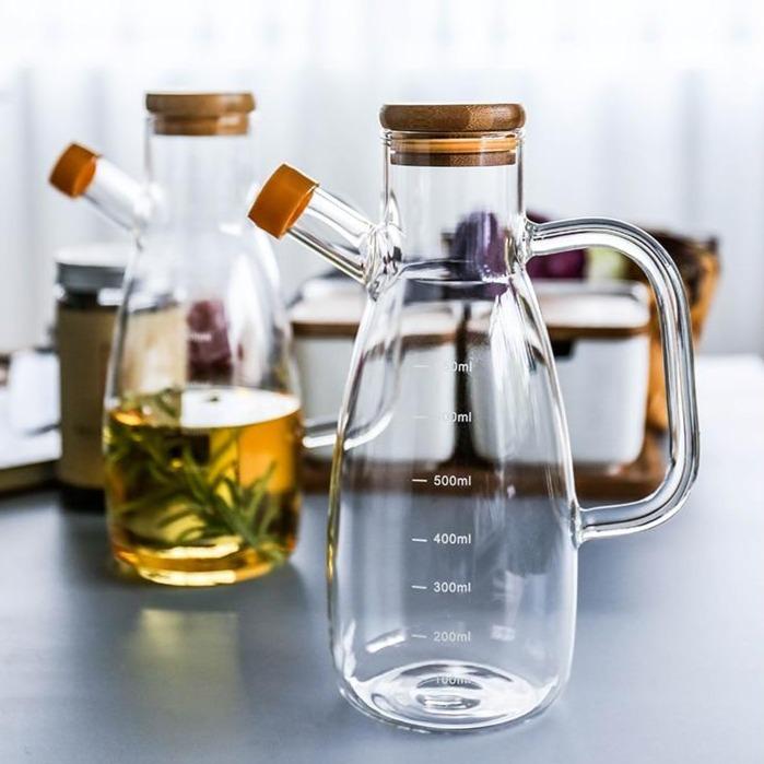 Lastra Transparent Glass Oil Bottle