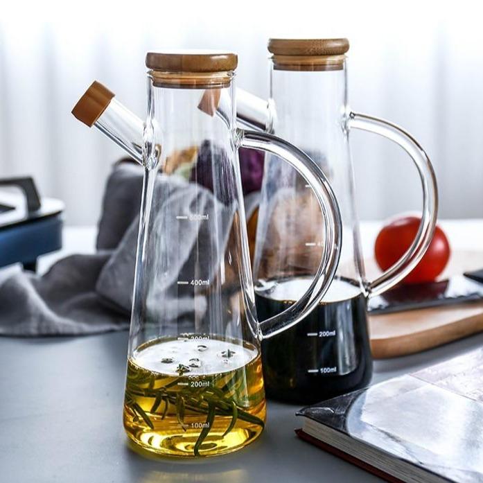 Lastra Transparent Glass Oil Bottle