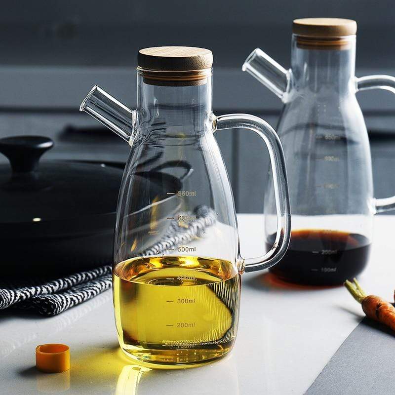 Lastra Transparent Glass Oil Bottle