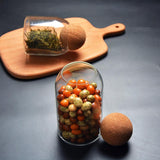Glass Jar with Wood Lid Ball