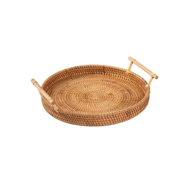 Elma Rattan Round Tray